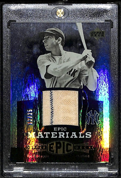 Lot Of 3 Baseball HOF Relic Cards w. Mantle & DiMaggio
